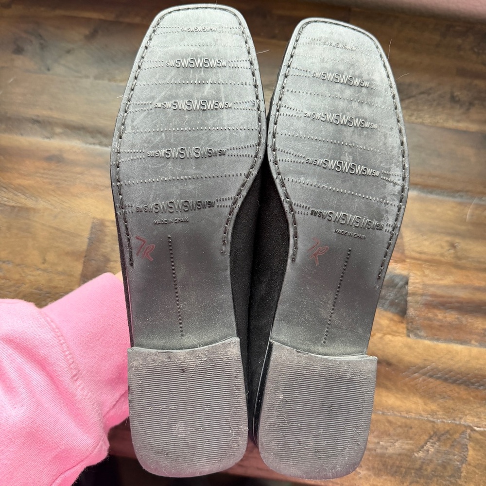 Stuart Weitzman Velvet Square Toe Loafers Womens 7.5 Rhinestone Dressy Classic - Picture 7 of 9